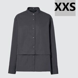 +J Uniqlo - SUPIMA Cotton Long Sleeve Stand Collar Shirt Jacket - Size XXS